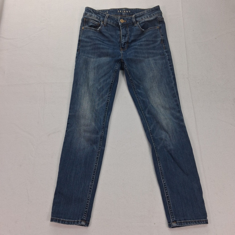 White House Black Market Jeans Womens 4 The Skinny Crop Blue High Rise EUC
